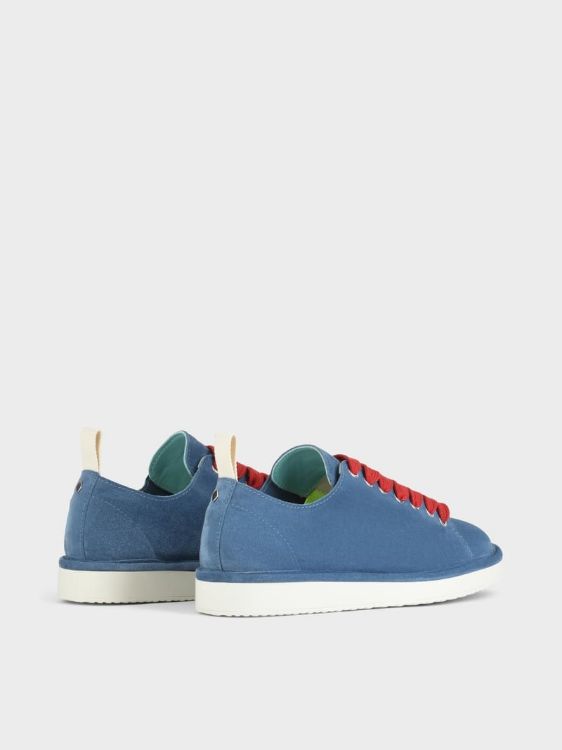 SCARPA ALLACCIATA P01 UOMO IN SUEDE BLUE-ROSSO