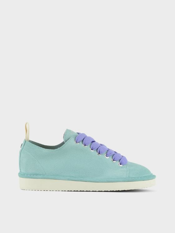 SCARPA ALLACCIATA P01 DONNA IN SUEDE ACQUAMARINA-VIOLA