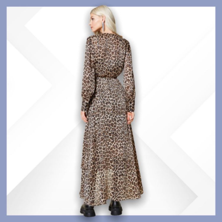 Immagine di Twinset Actitude Abito lungo jacquard lurex animalier