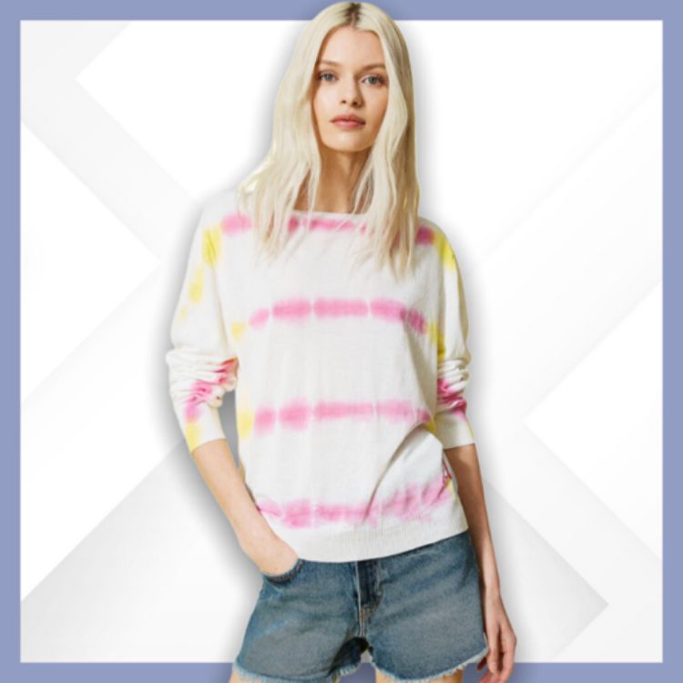 Twinset Actitude Maglia regular tie-dye tinta a mano