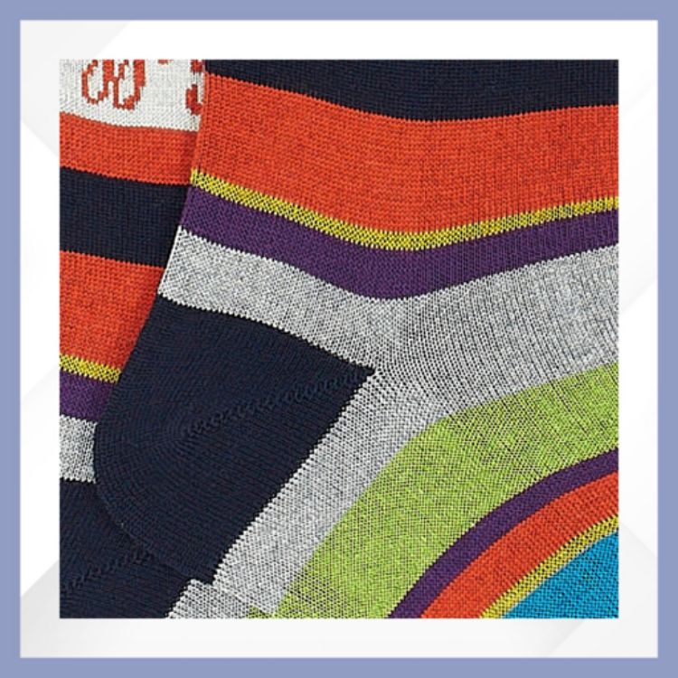 Immagine di Gallo calze lunghe uomo cotone e cashmere righe multicolor