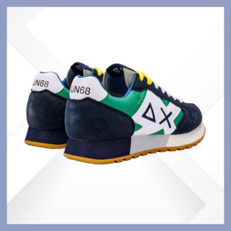 Immagine di Scarpa uomo SUN68 jaki tricolors navy blue &amp; verde prato